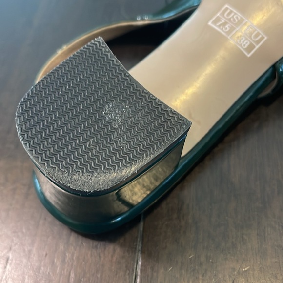 MODENCOCO Dark Forrest Green Block Heel Slingbacks | Size 7.5 EU 38 - Picture 4 of 6